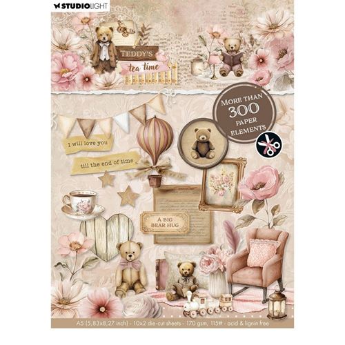 Blocco di cartoncini Teddy's Tea Time Die Cut A5