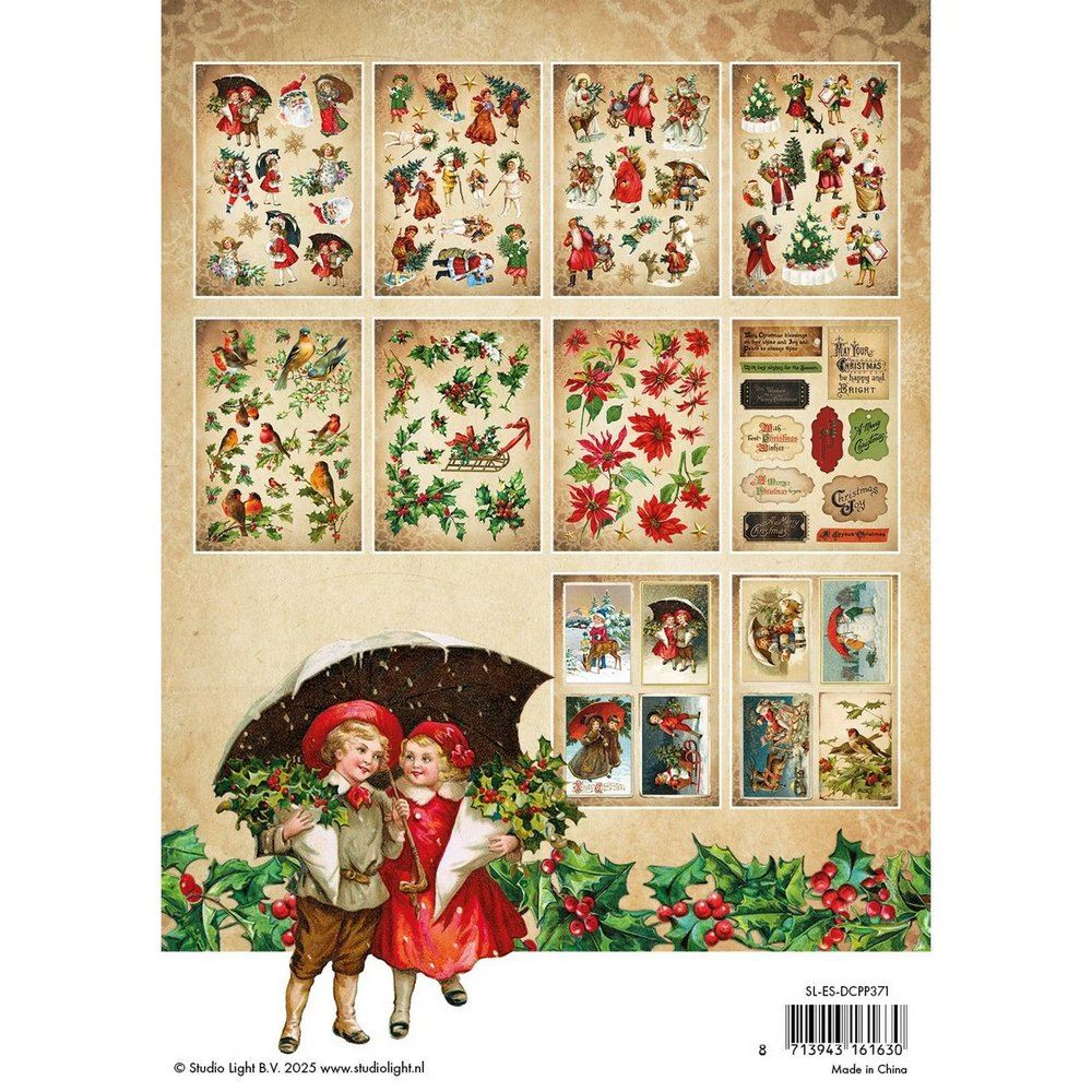 Blocco di cartoncini Vintage Christmas Die Cut A5