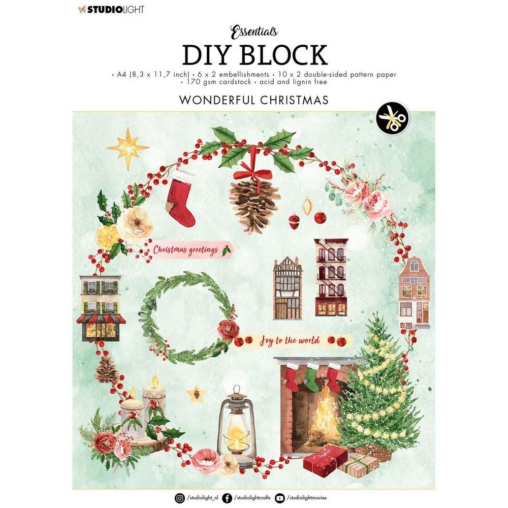 Blocco di cartoncini Wonderful Christmas A4