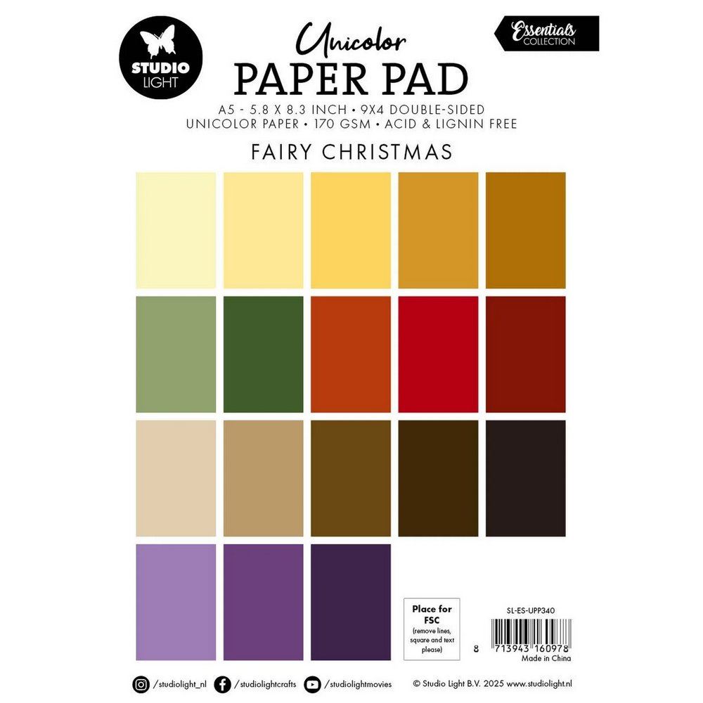 Blocco di cartoncini colorati Fairy Christmas A5