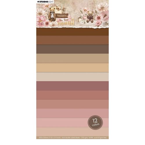 Blocco di cartoncini colorati Teddy's Tea Time Tinta Unita