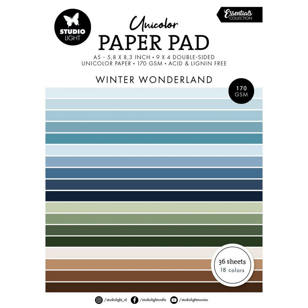 Blocco di cartoncini colorati Winter Wonderland A5
