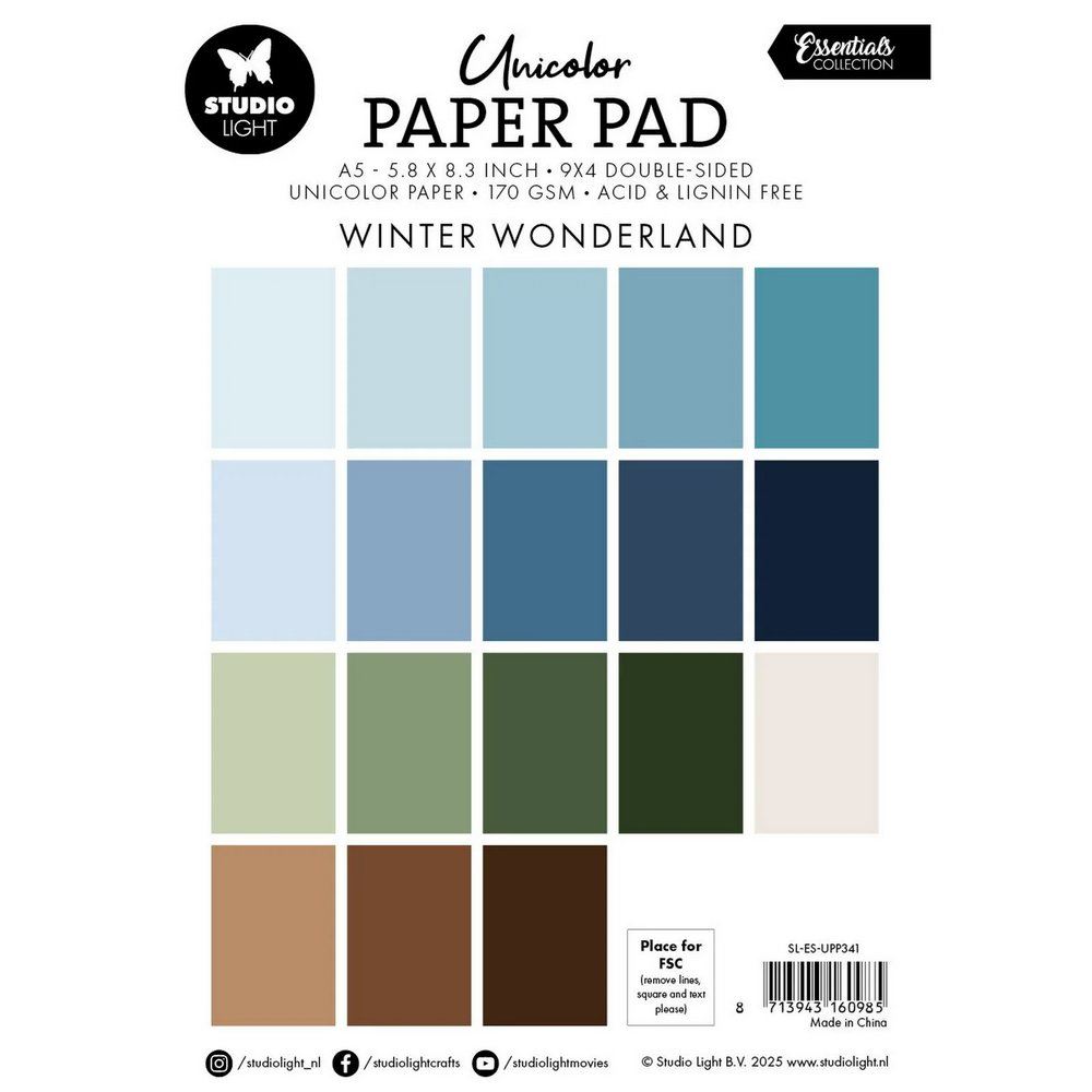 Blocco di cartoncini colorati Winter Wonderland A5