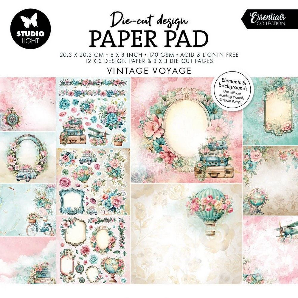 Blocco di cartoncini e die cut Vintage Voyage