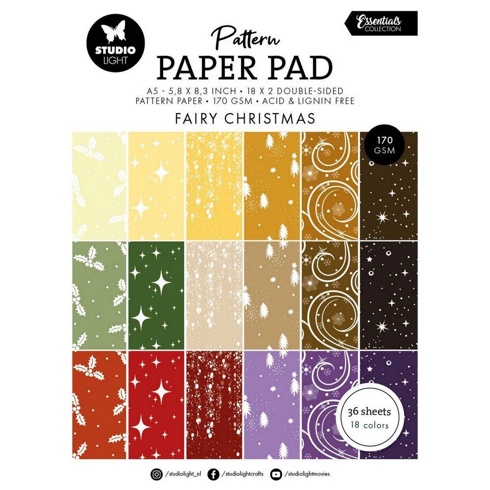 Blocco di cartoncini fantasia Fairy Christmas A5