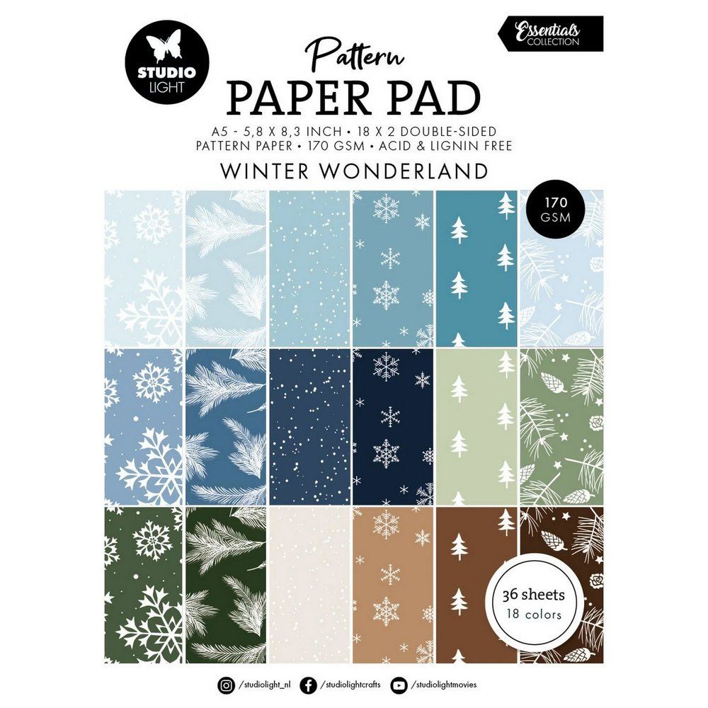 Blocco di cartoncini fantasia Winter Wonderland A5