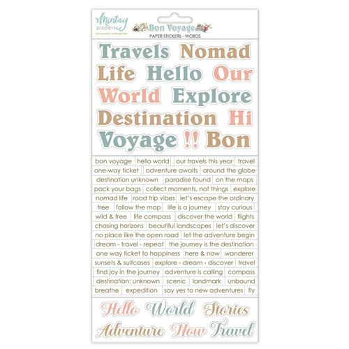 Bon Voyage Paper Stickers Words