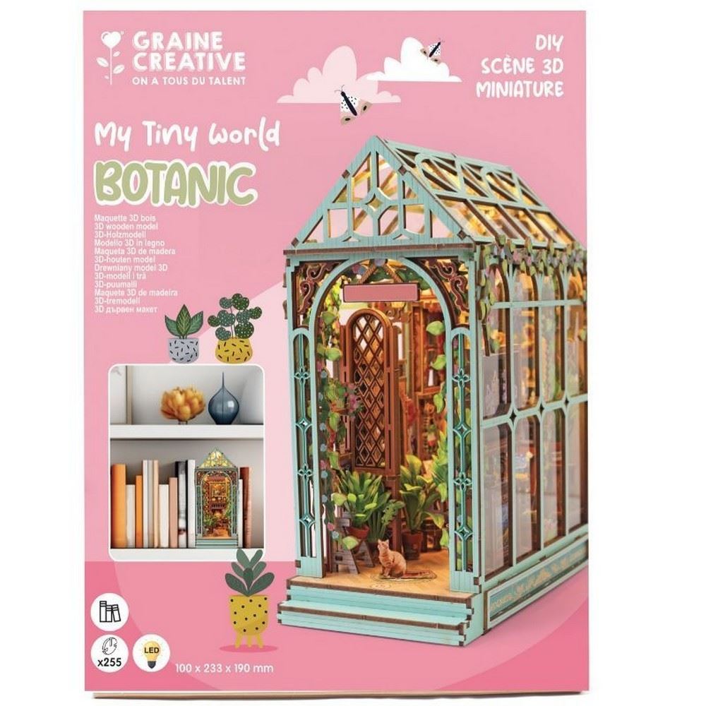 Book Nook My Tiny World Botanic – Kit Miniatura 3D in legno serra con luci LED