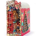 Book Nook My Tiny World Merry Christmas – Kit Miniatura 3D in legno Natale con luci LED