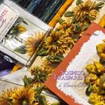 Bordo in tessuto con Girasoli per Sospeso Trasparente