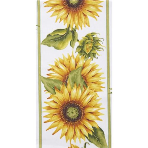 Bordo in tessuto con Girasoli per Sospeso Trasparente