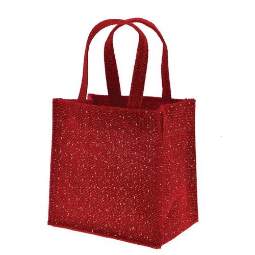 Borsa in Juta naturale Rossa