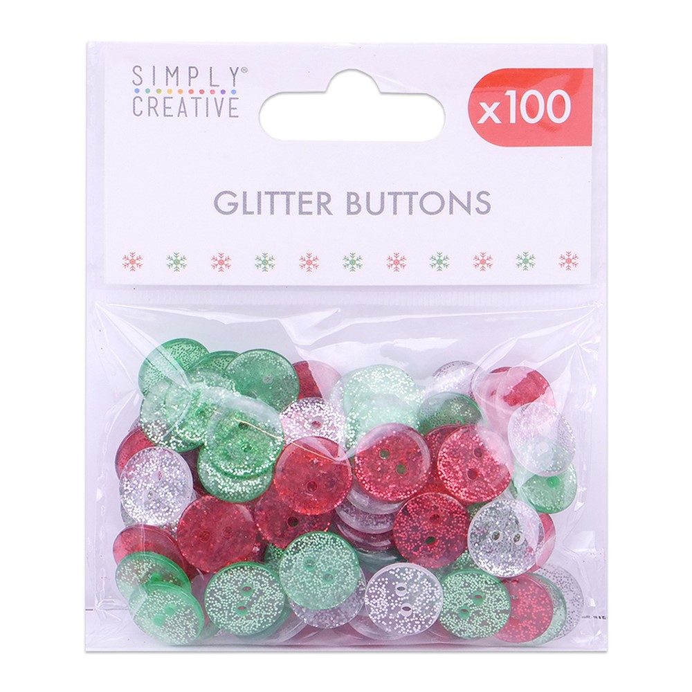 Bottoni Glitter Verdi Bianchi e Rossi