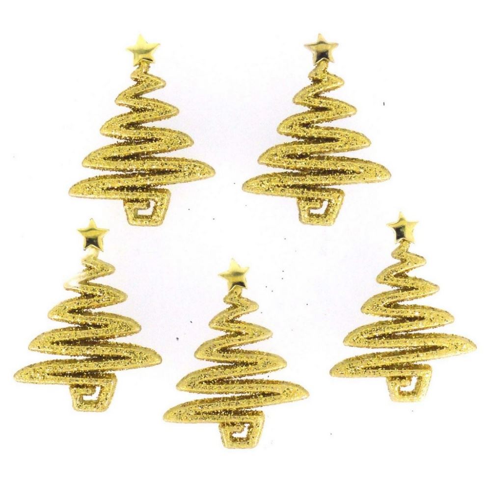 Bottoni Gold Glitter Trees