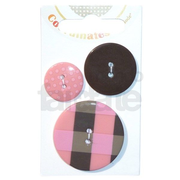 Bottoni fantasia a quadretti rosa