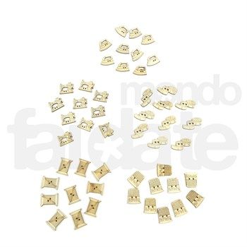 Bottoni in legno Craft assortiti