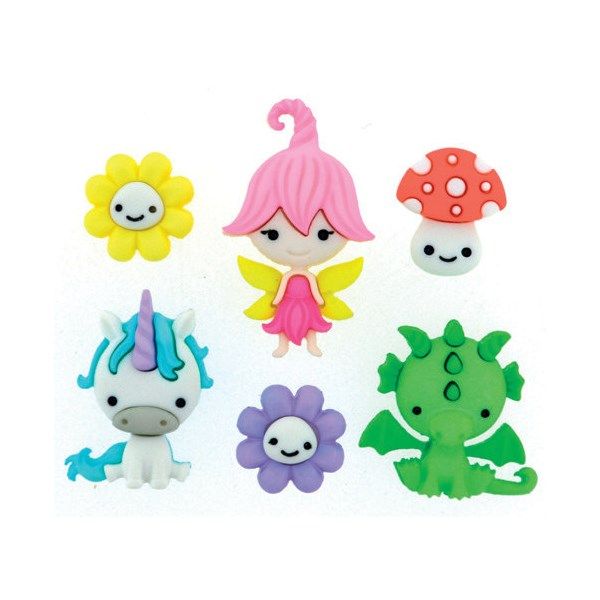 Bottoni in plastica Fairies Welcome