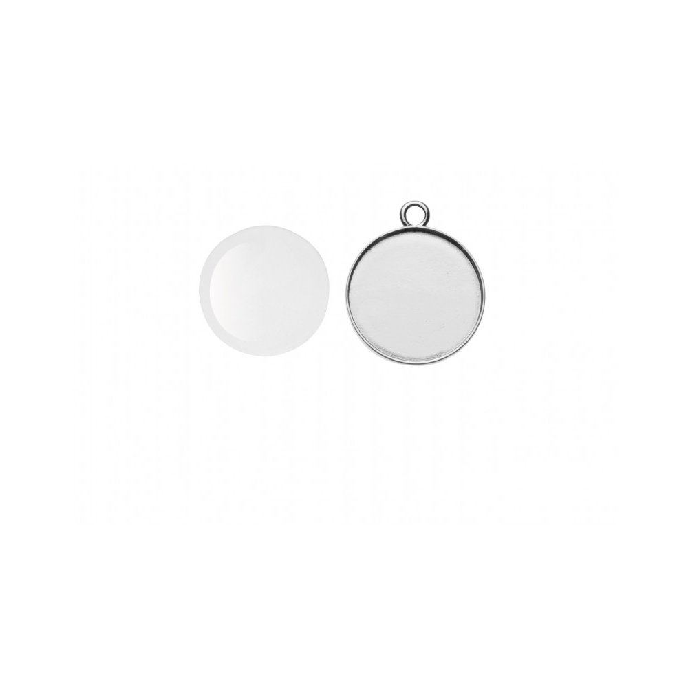 Cabochon Rotondo colore argento cm 2,7