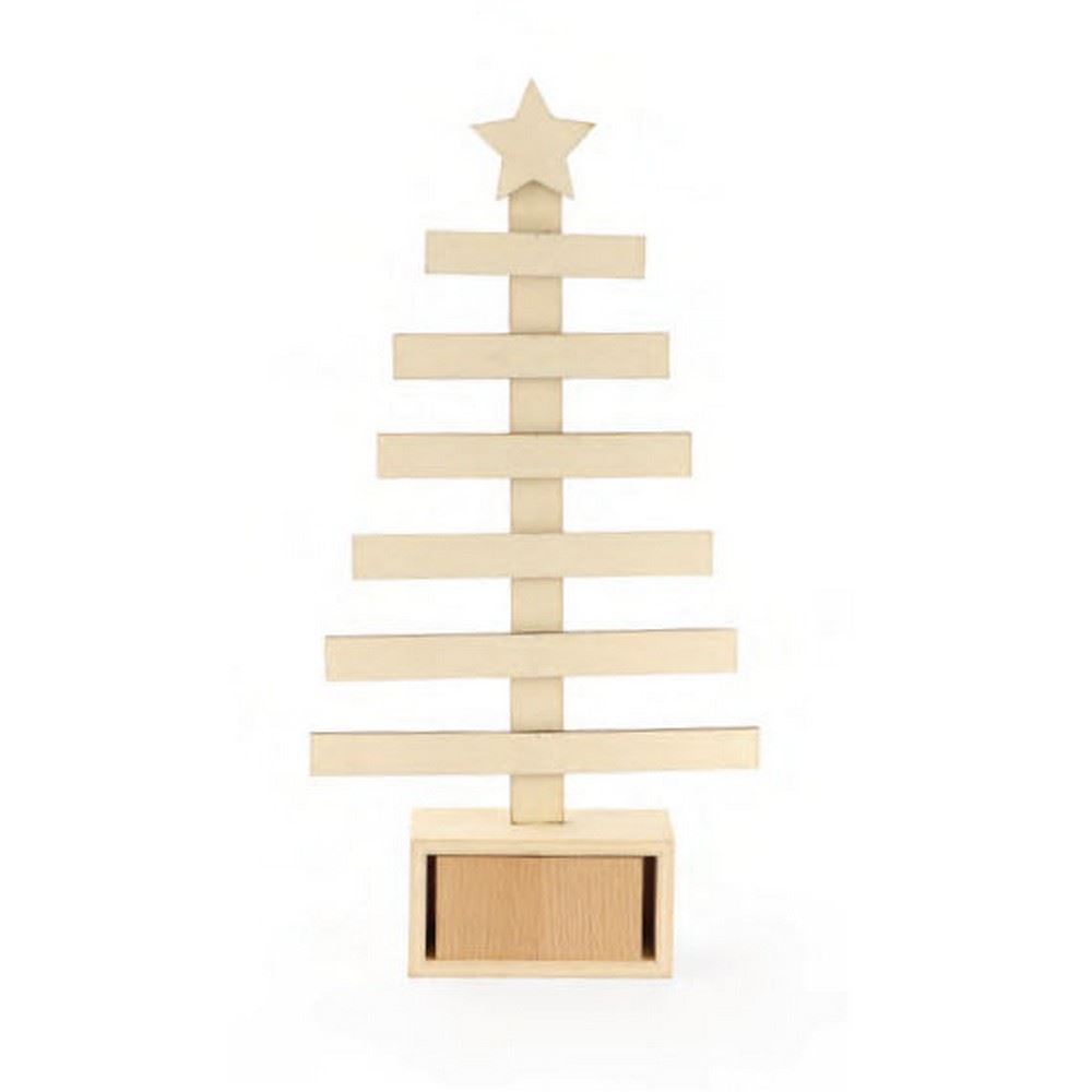 Calendario dell'Avvento Albero di Natale in legno