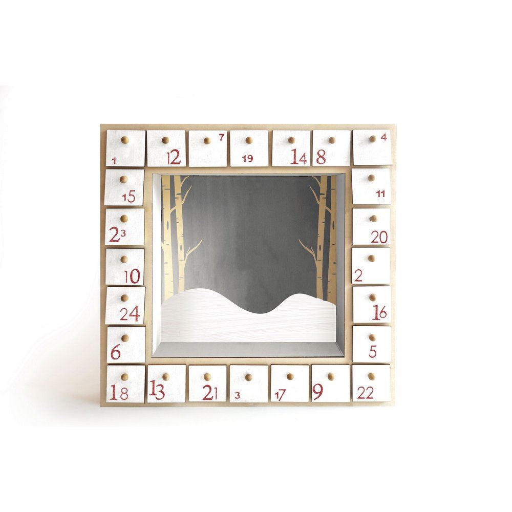 Calendario dell'Avvento Quadrato in legno
