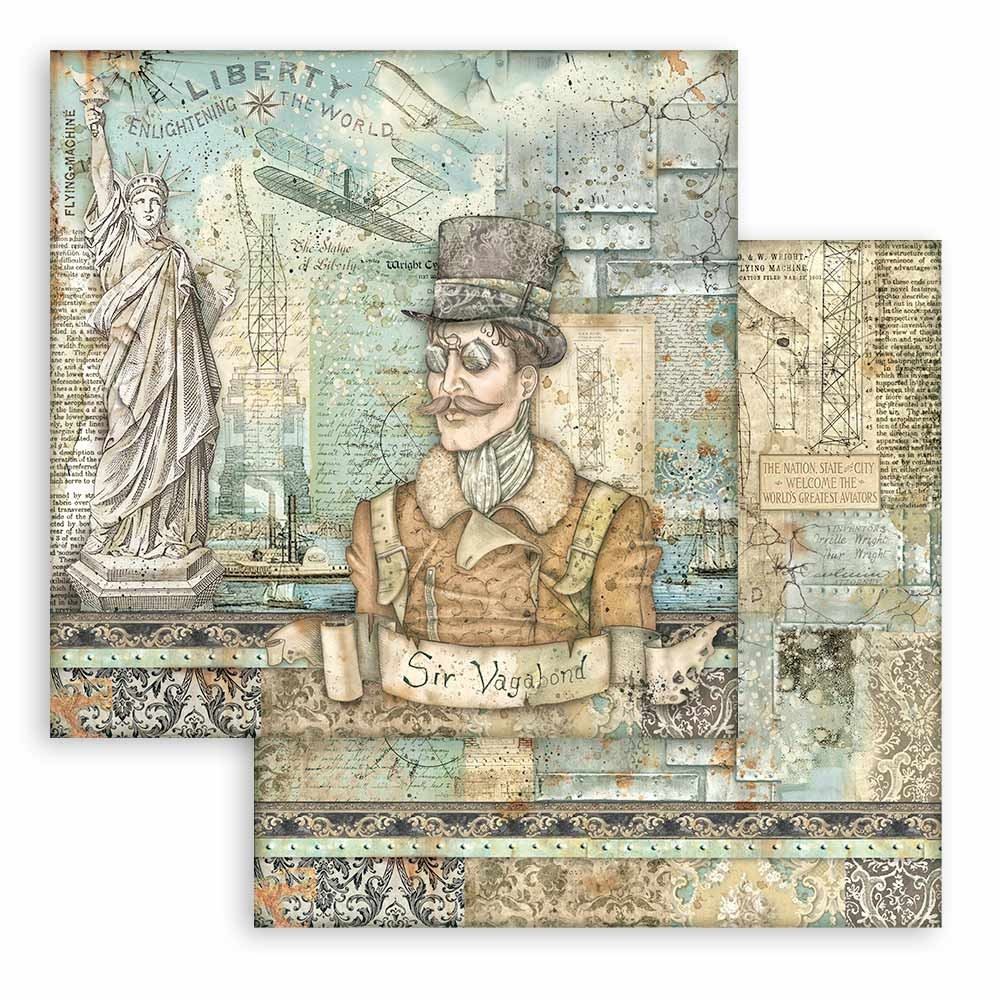 Carta ScrapSir Vagabond Aviator Statue of Liberty