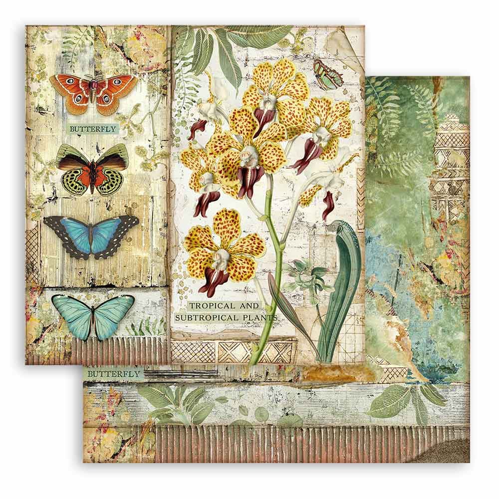 Carta Scrap Amazonia Orchidea e Farfalle