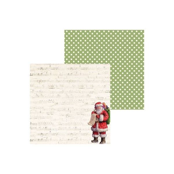 Carta Scrap Babbo Natale e Musica