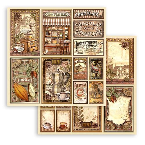 Carta Scrap Coffee and Chocolate cards Stamperia