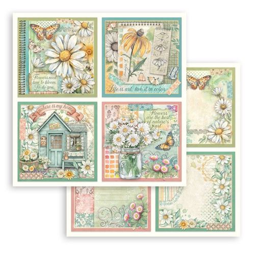 Carta Scrap Daisy Art 4 cards Stamperia