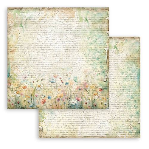 Carta Scrap Daisy Art lettera e fiori Stamperia