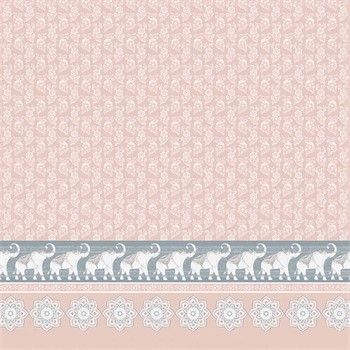 Carta Scrap Elefanti con sfondo rosa