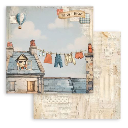 Carta Scrap Family biancheria stesa Stamperia