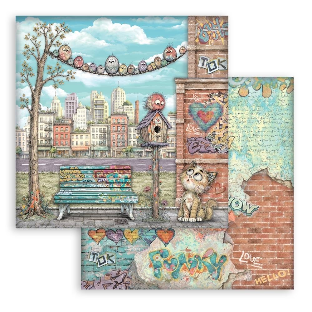 Carta Scrap Furry Friends 2 panchina e nido Stamperia