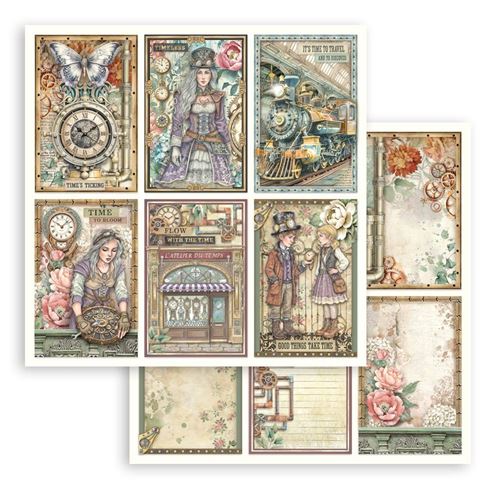 Carta Scrap Gardens of Time 6 cards Stamperia
