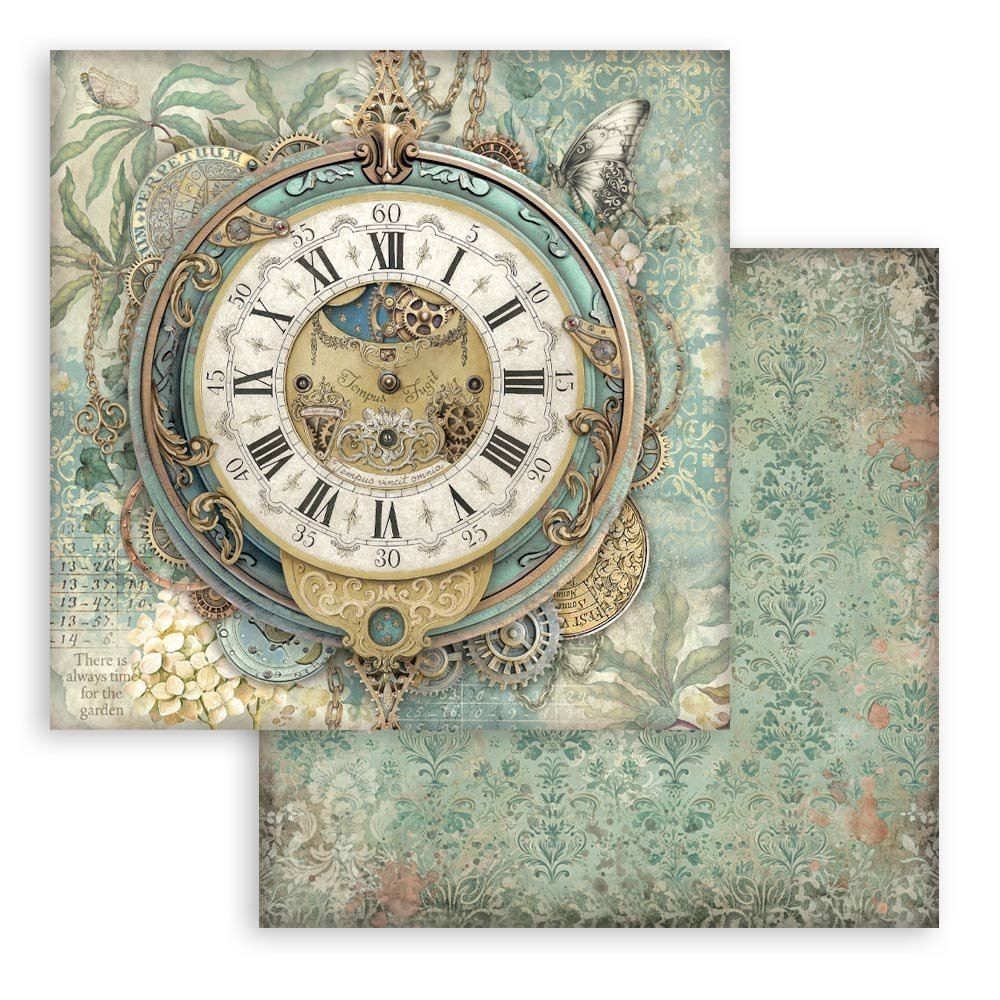 Carta Scrap Gardens of Time orologio grande Stamperia