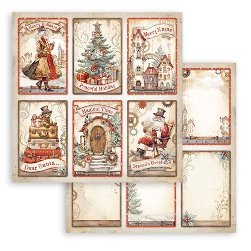 Carta Scrap Gear up for Christmas 6 cards Stamperia