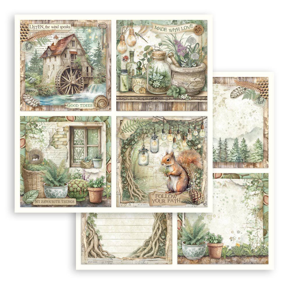Carta Scrap Herbarium Silvae 4 cards Stamperia