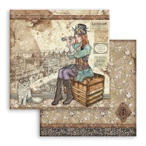 Carta Scrap Lady Vagabond con Gatto
