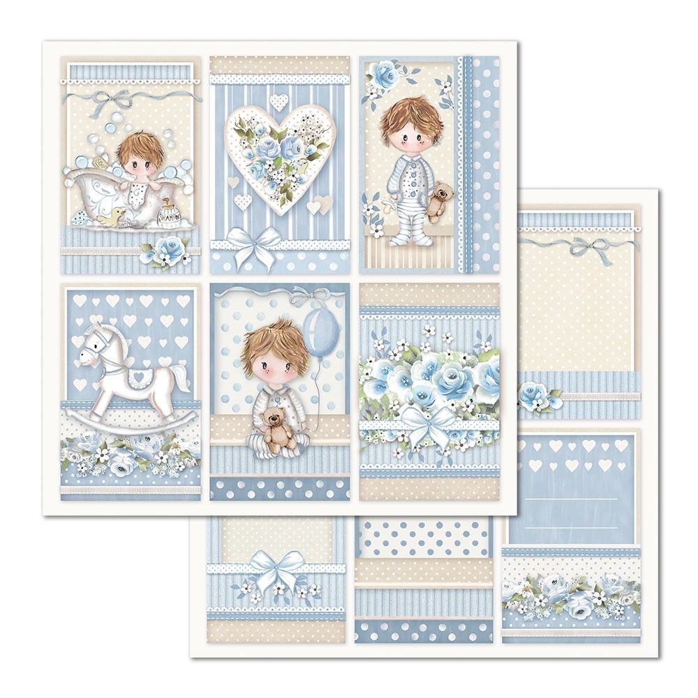 Carta Scrap Little Boy Riquadri