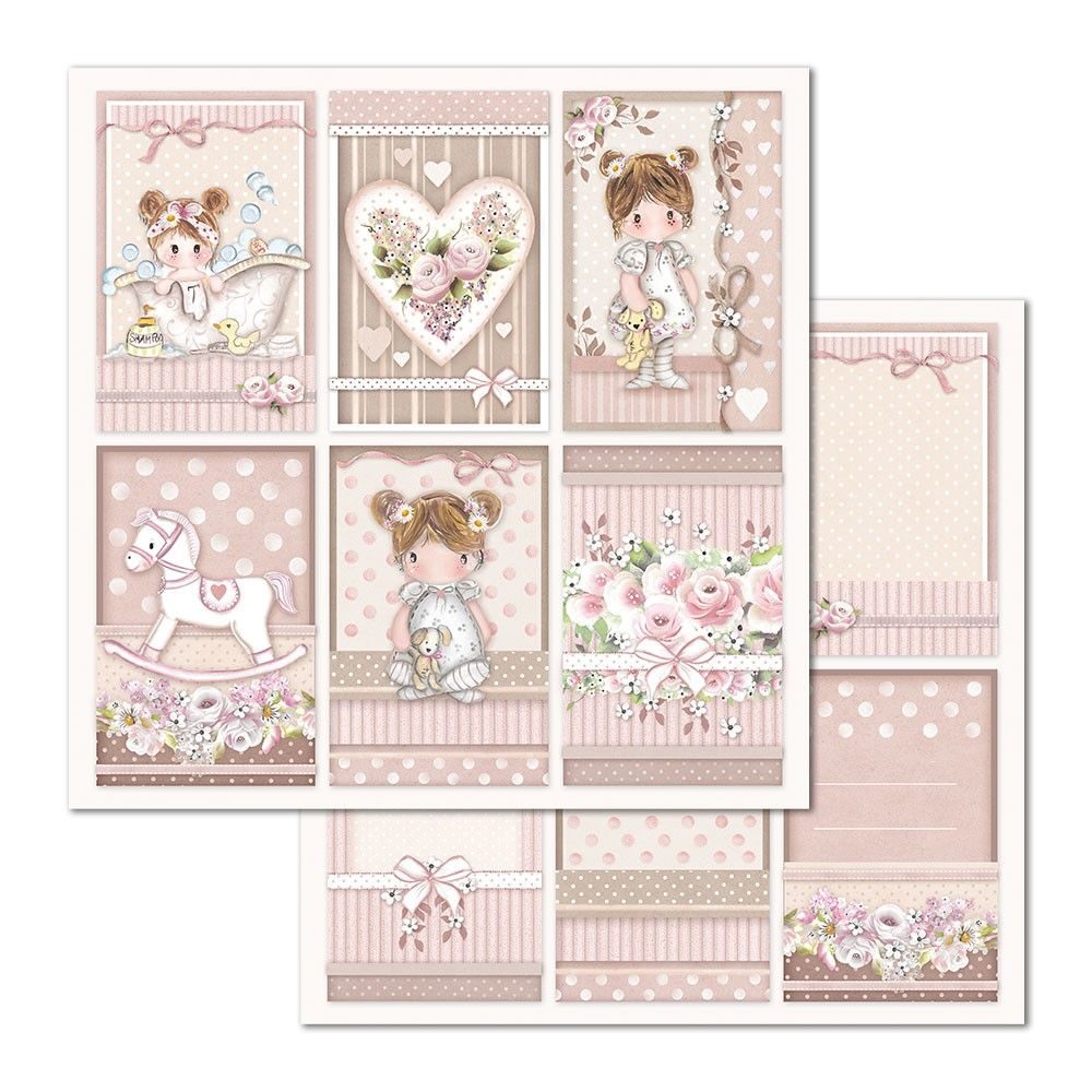 Carta Scrap Little Girl Riquadri