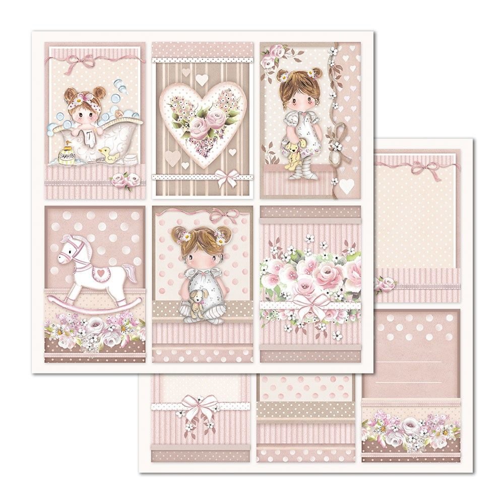 Carta Scrap Little Girl Riquadri