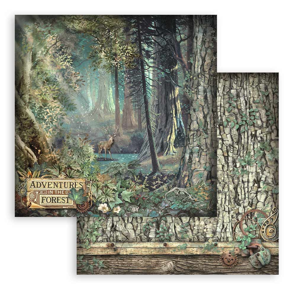Carta Scrap Magic Forest Adventure Forest Stamperia