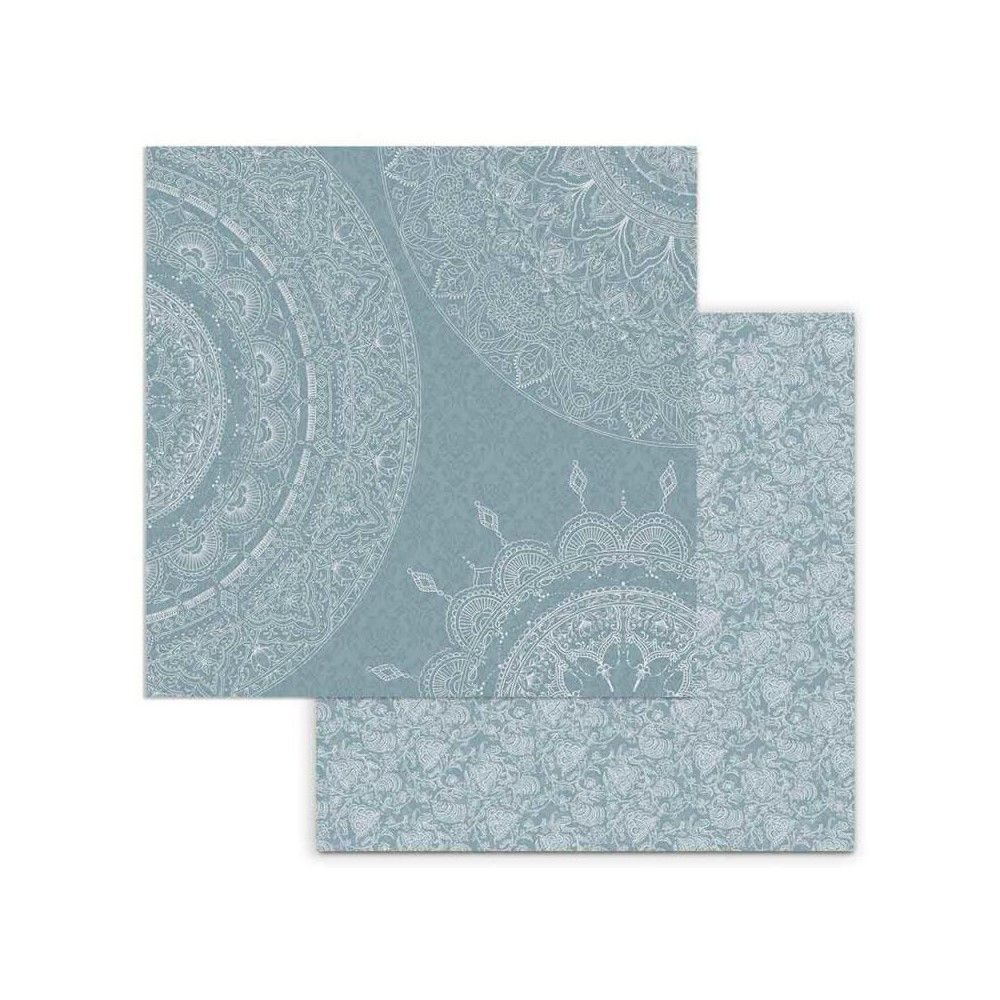 Carta Scrap Mandala su sfondo azzurro
