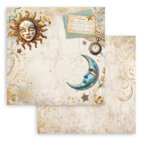 Carta Scrap Masquerade sole e luna Stamperia
