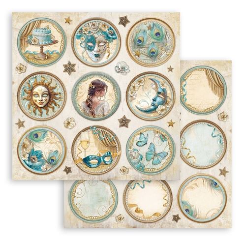 Carta Scrap Masquerade tondi Stamperia