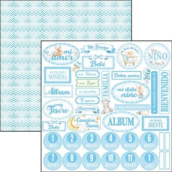 Carta Scrap Ninna Nanna Boy Cuore Spagnolo