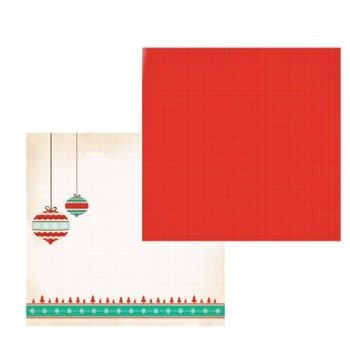 Carta Scrap Palline di Natale ed Abeti