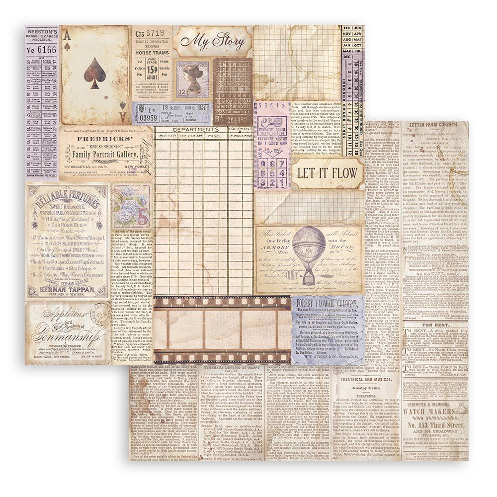 Carta Scrap Quiet Days sfondi misti Stamperia