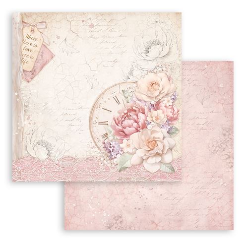 Carta Scrap Romance Forever orologio Stamperia