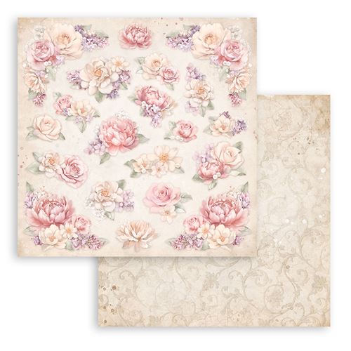 Carta Scrap Romance Forever texture fiorata Stamperia
